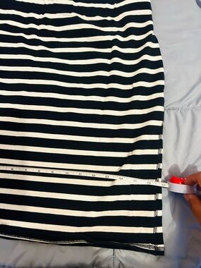 Striped dark blue and White Pencil Skirt